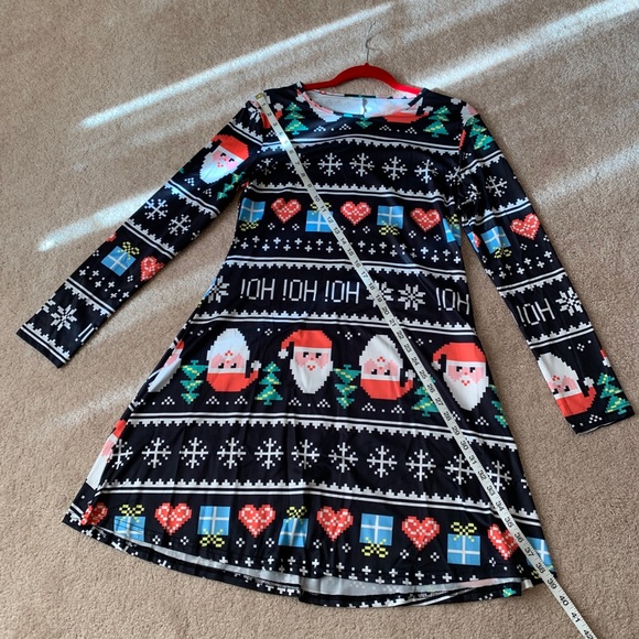 LADIES SANTA 🎅 “HOHOHO” PRINT DRESS NWOT L… - Picture 7 of 16